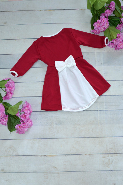 Купить Детское платье "Бантик" ДП 520 Family look (бордовый) на Неженке