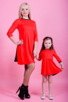 Детское платье "Бантик"  ДП 540/1 Family look (красный)